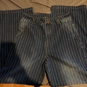 Striped Denim Pants